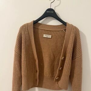 Babaton Camel Cardigan Sweater